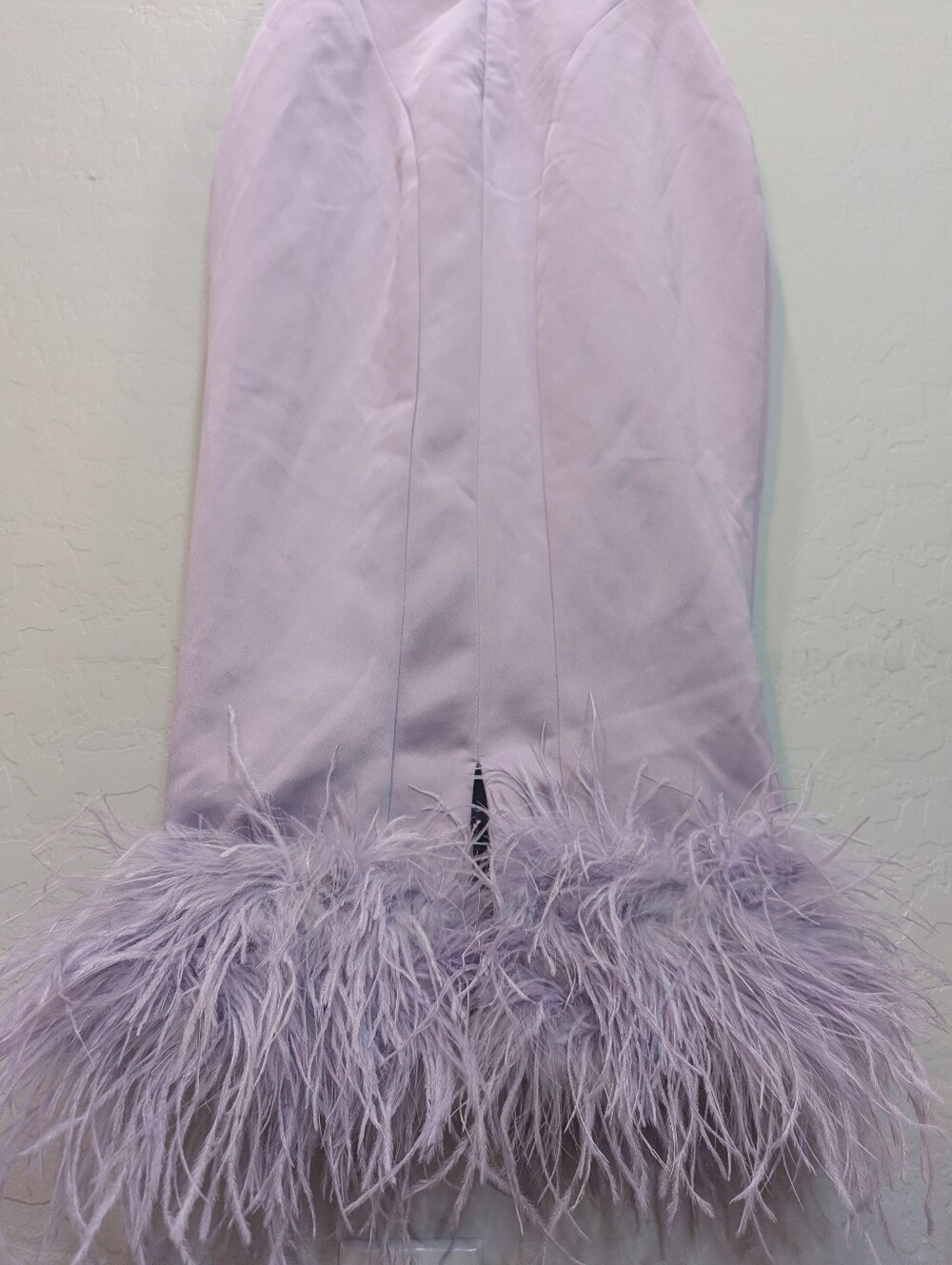 House of CB Helena Feather Trim Satin Midi Dress - Size S - Picture 10 of 11